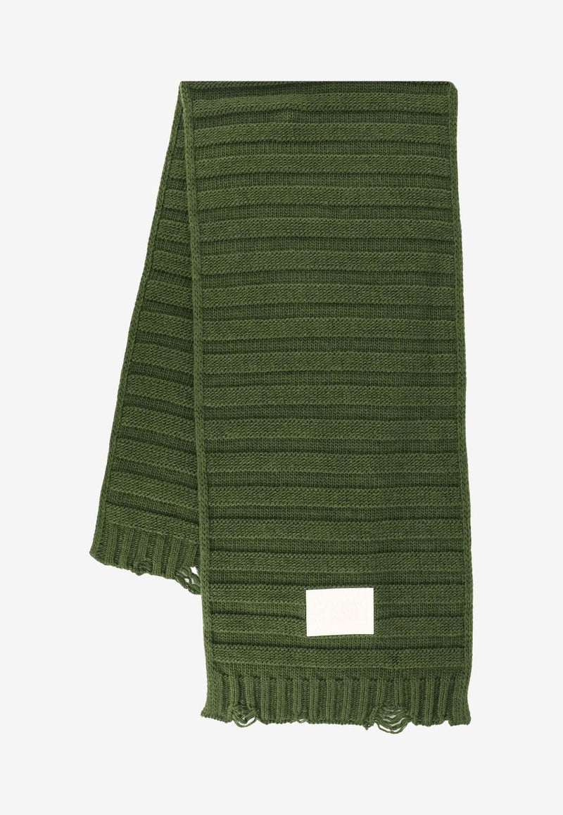 Numeric Patch Knitted Scarf