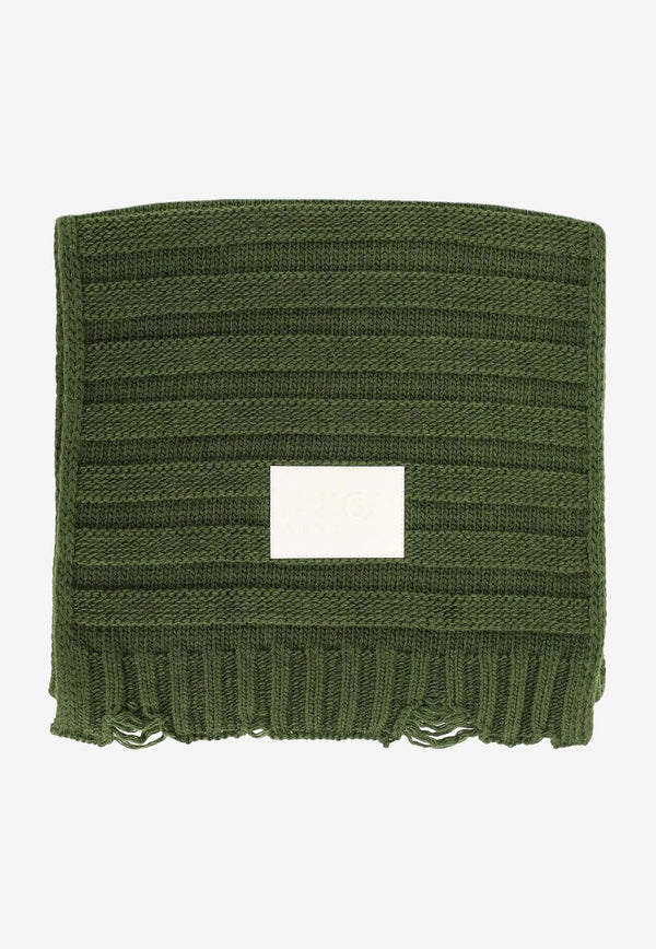 Numeric Patch Knitted Scarf