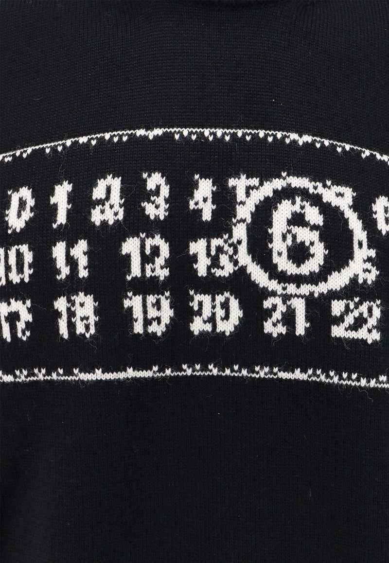 Intarsia Knit Crewneck Sweater
