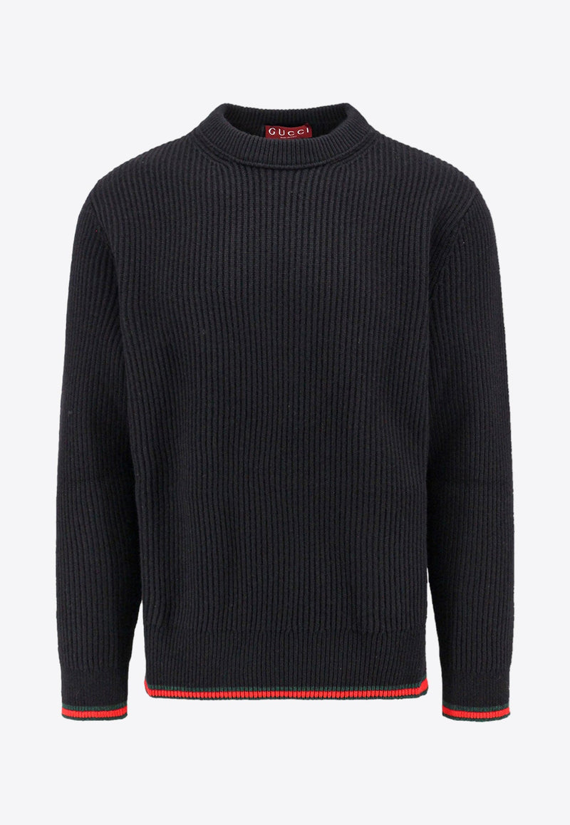 Rib Knit Wool-Blend Sweater