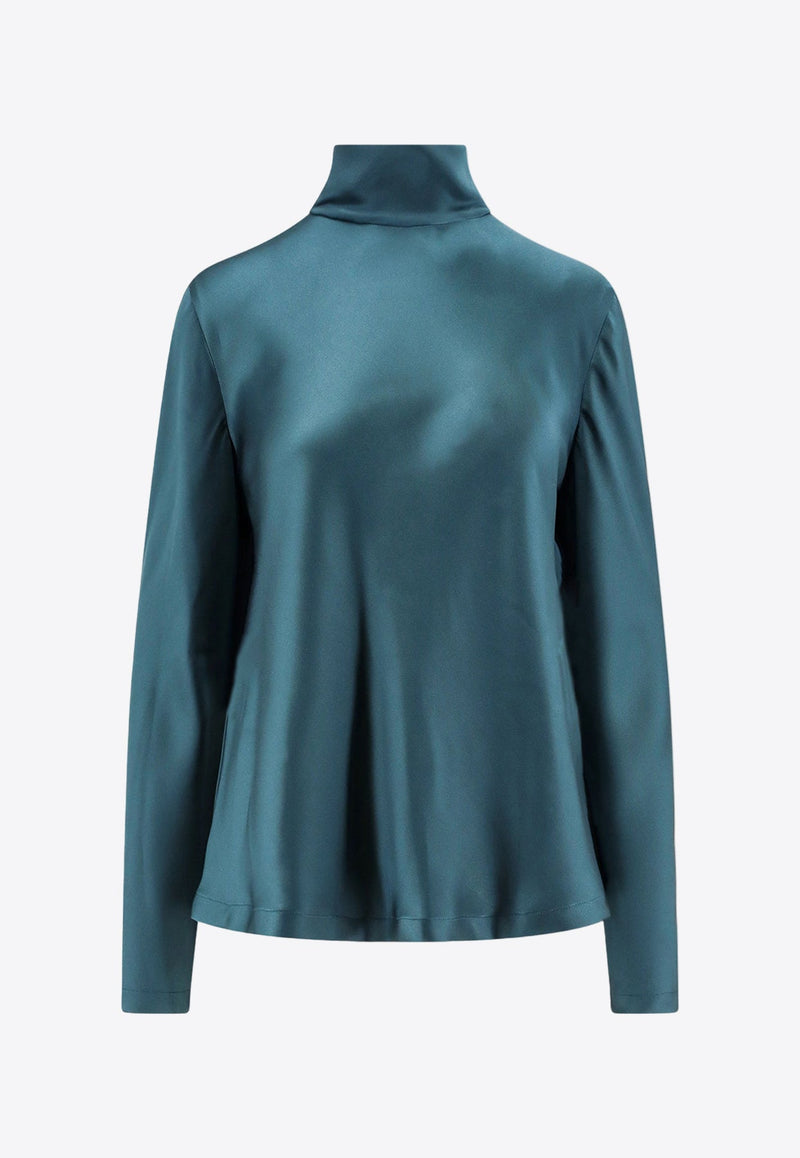 High-Neck Silk Top