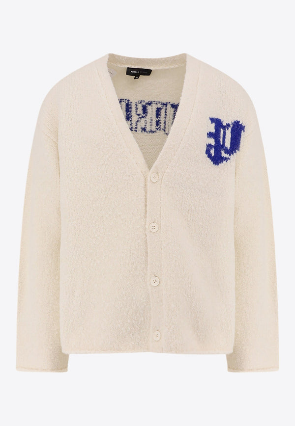 Logo Intarsia Knitted Cardigan