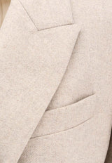 Double-Breasted Wool Blend Coat