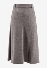 Wool Midi Flute Skirt