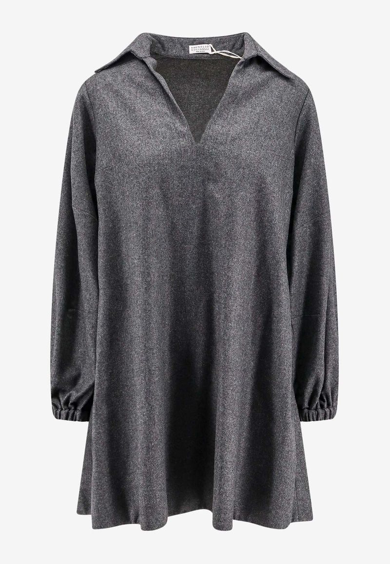 Wool-Blend Mini Shirt Dress