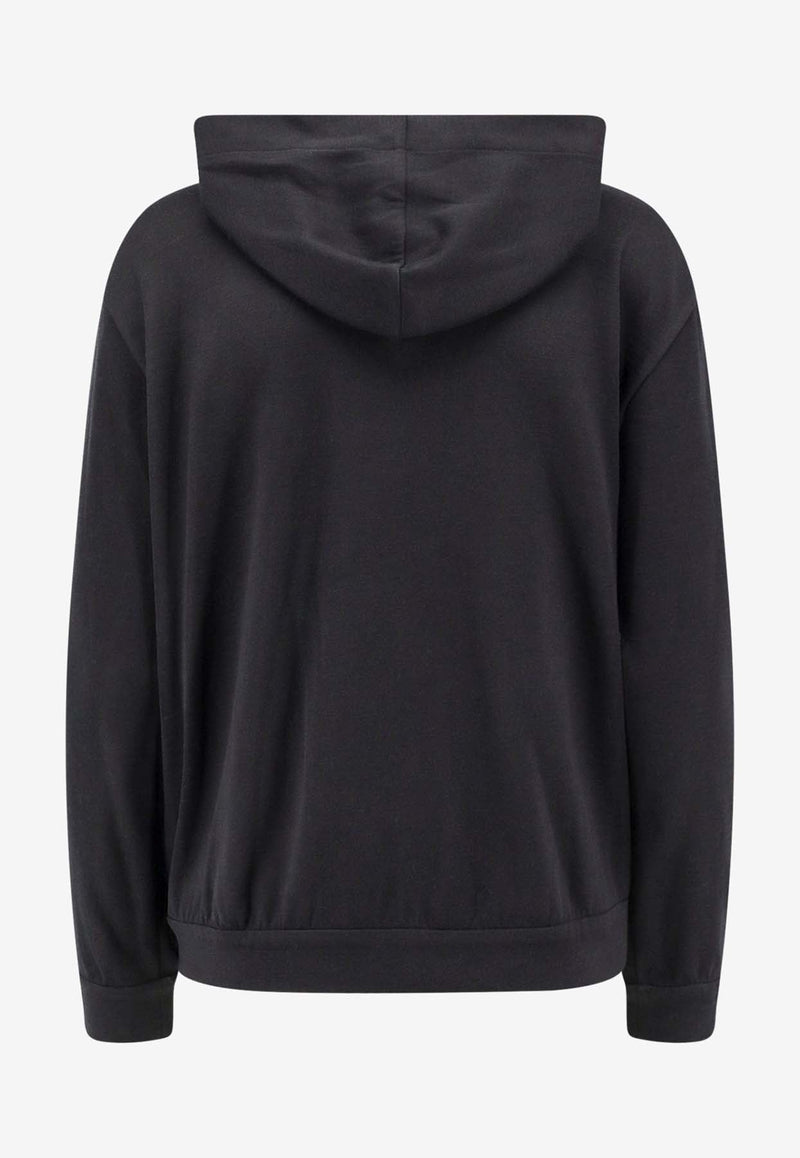 Monili Embellished Zip-Up Hooded Sweatshirt