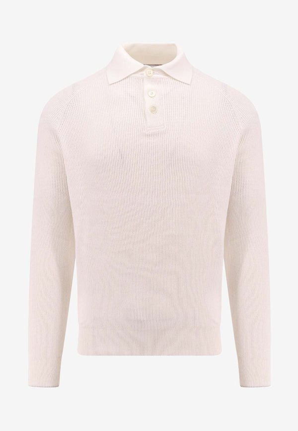 Ribbed Polo Sweater