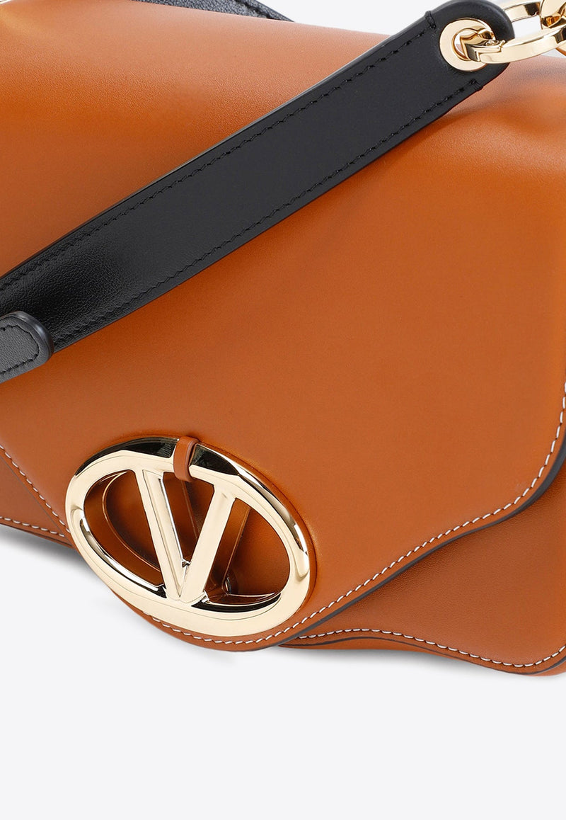 VLogo Leather Shoulder Bag