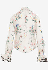 Botanical Print Silk Blouse