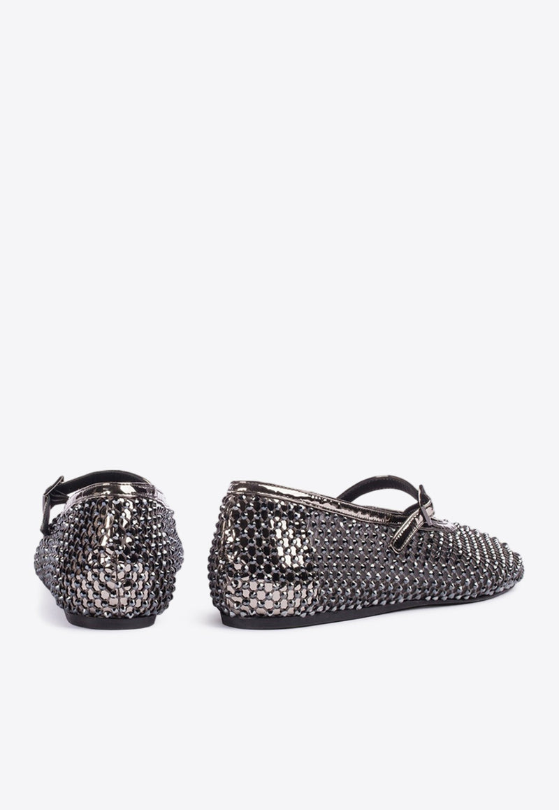 Gilda Crystal Mesh Ballet Flats