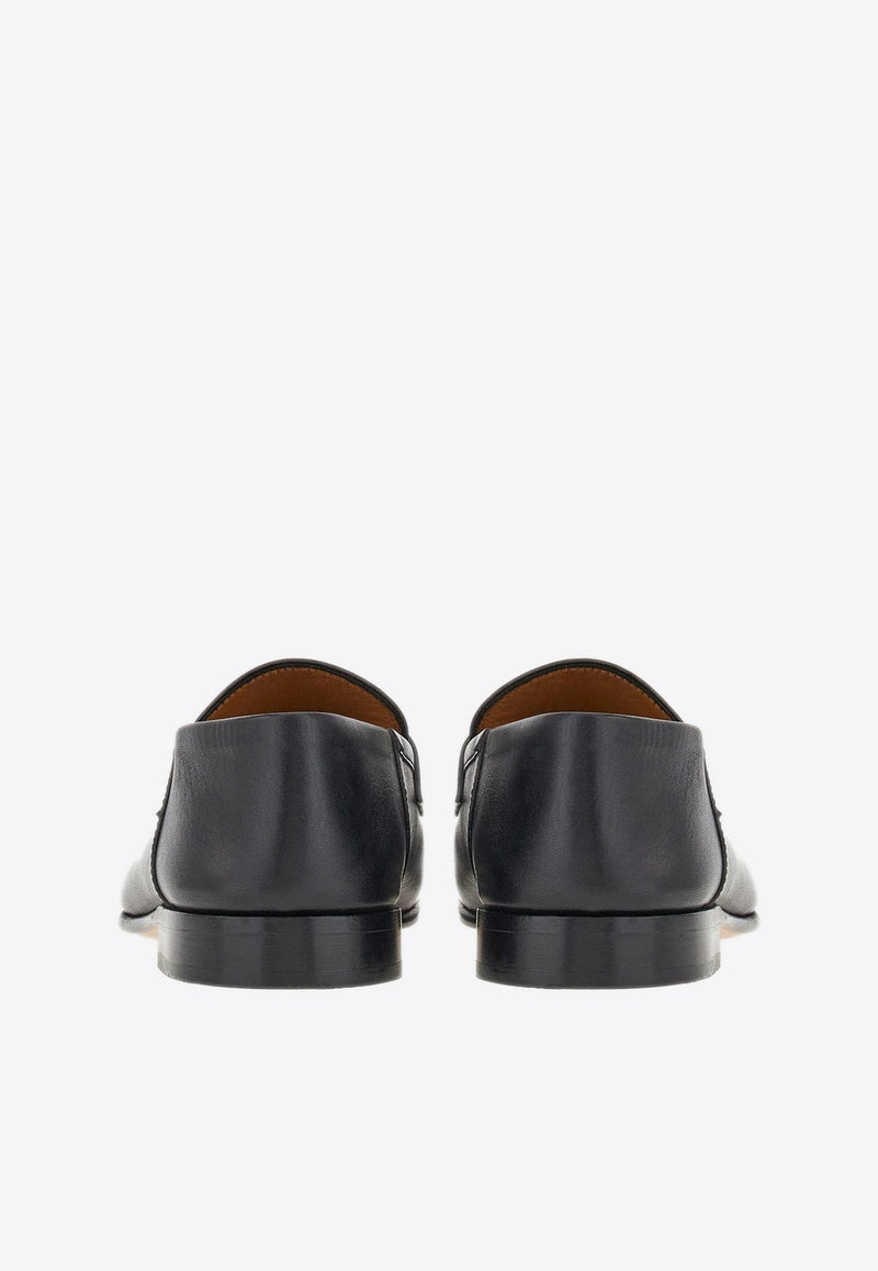 Gancini Logo Buckle Leather Mules