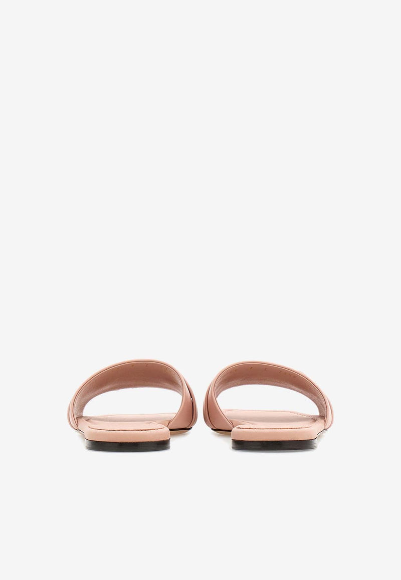 Leah Gancini Flat Sandals in Calf Leather