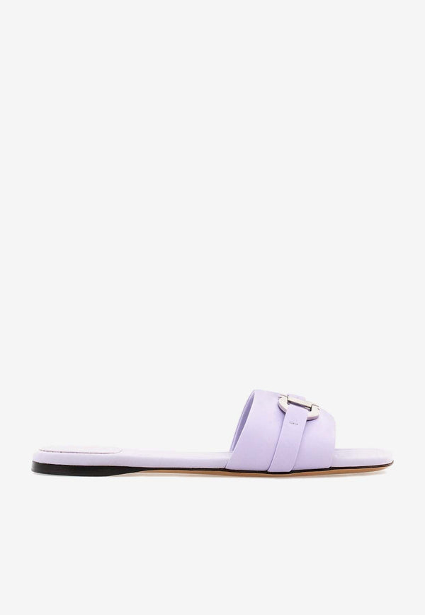 Leah Gancini Flat Sandals in Calf Leather