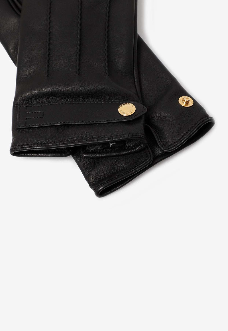 Logo Leather Gloves