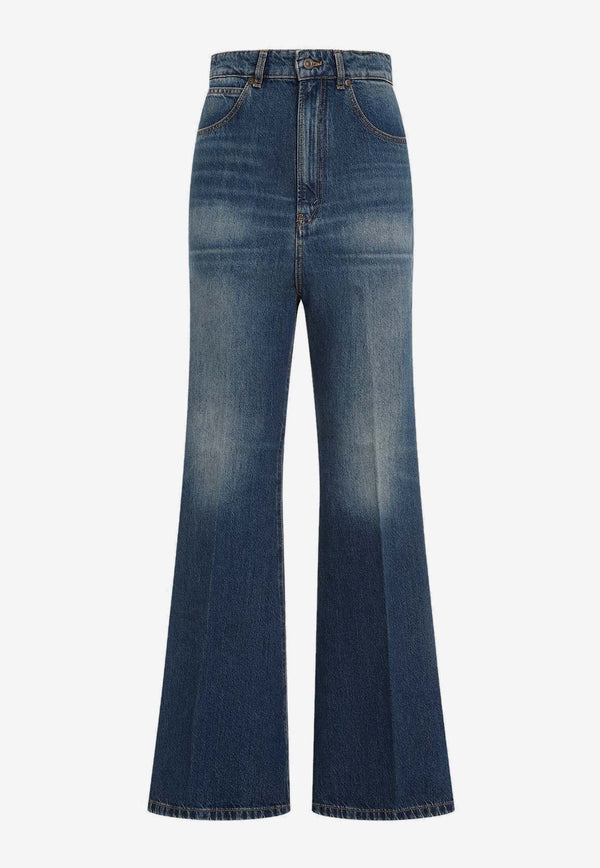 Wide-Leg Kick Jeans