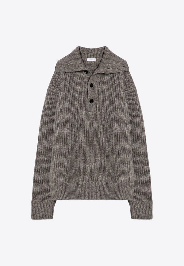 Buttoned Wool Sweater