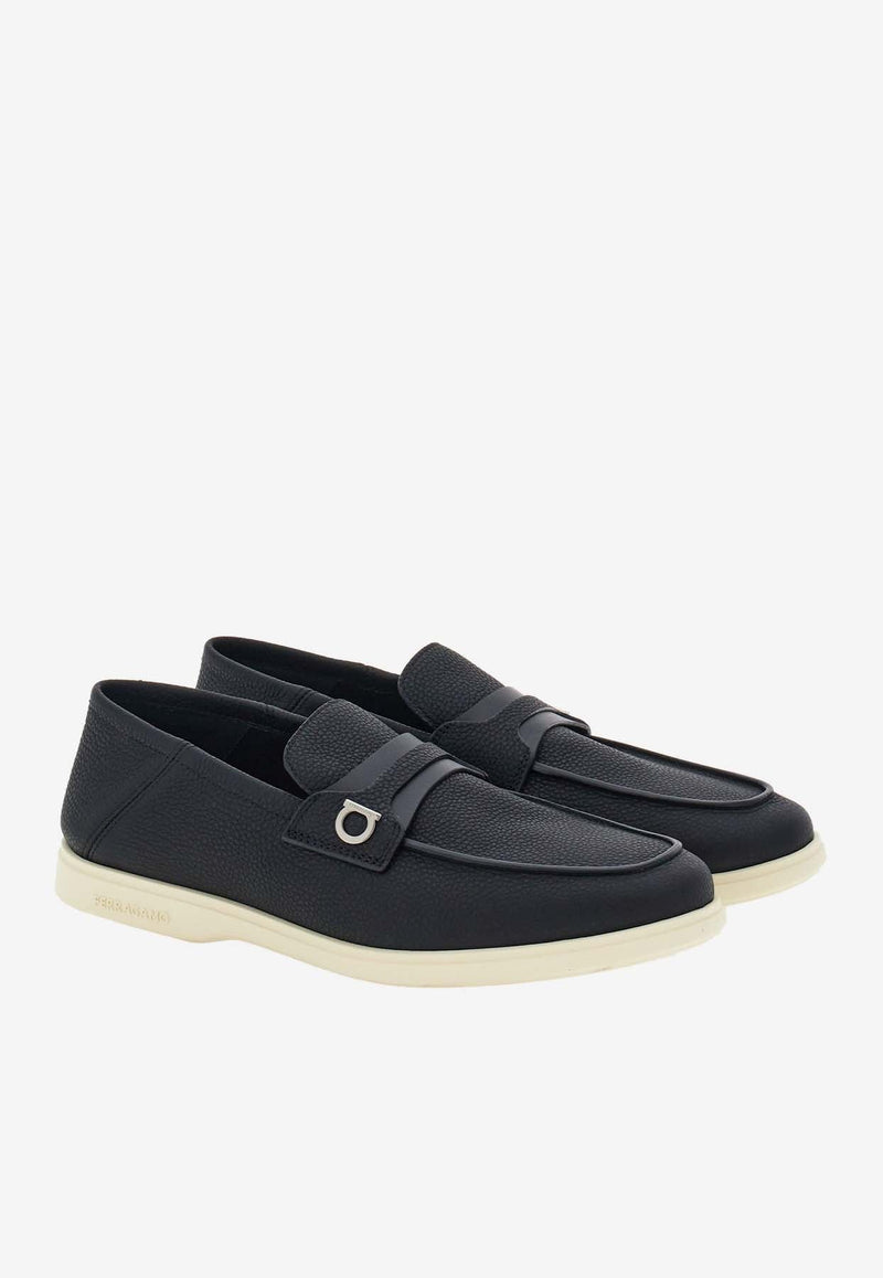 Drame Gancini Leather Loafers