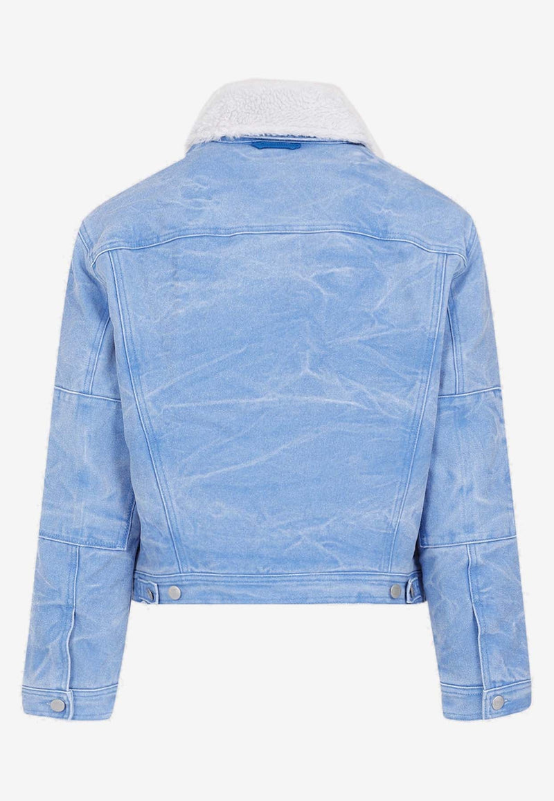 Marble-Effect Shearling Jacket