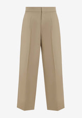 Wool-Blend Straight-Leg Pants