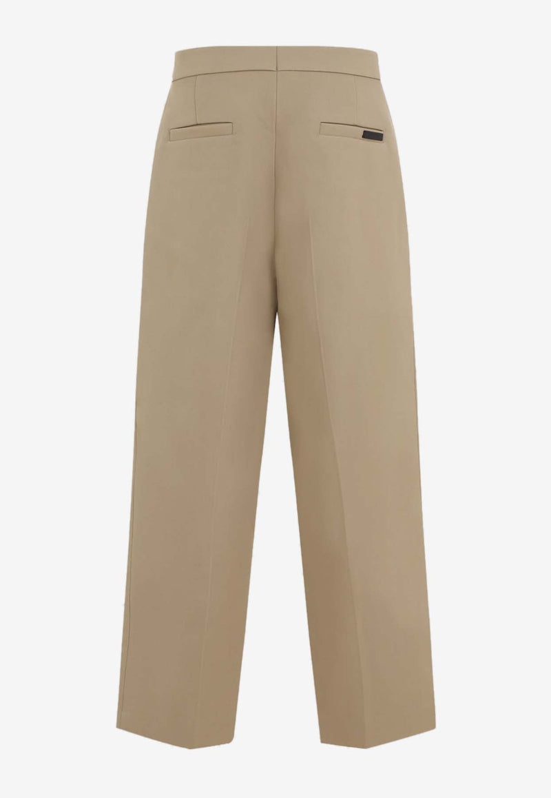 Wool-Blend Straight-Leg Pants