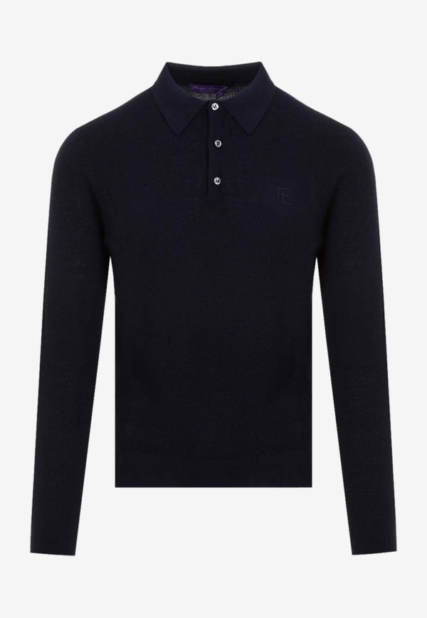 Silk-Blend Long-Sleeved Polo T-shirt