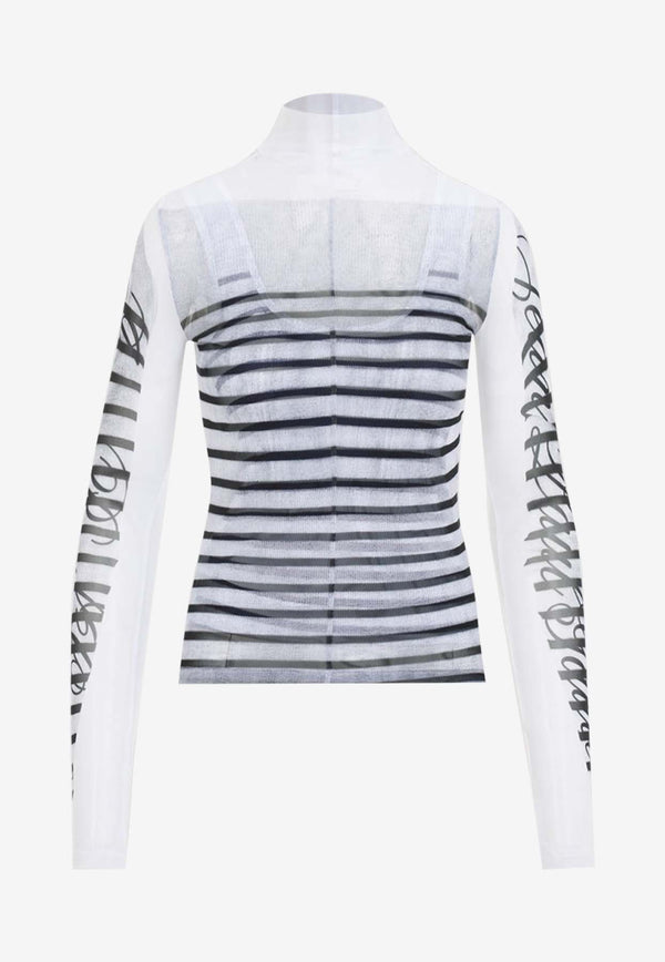 Striped Mesh Mariniere Top