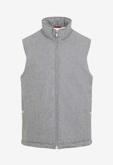 Padded Wool Zip-Up Vest