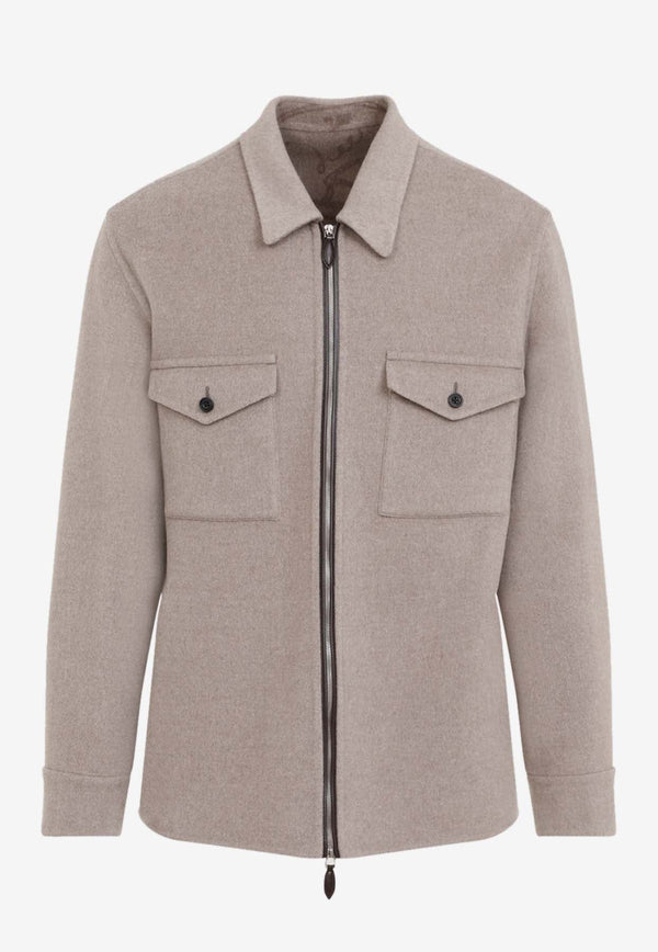 Double Face Zipped Overshirt