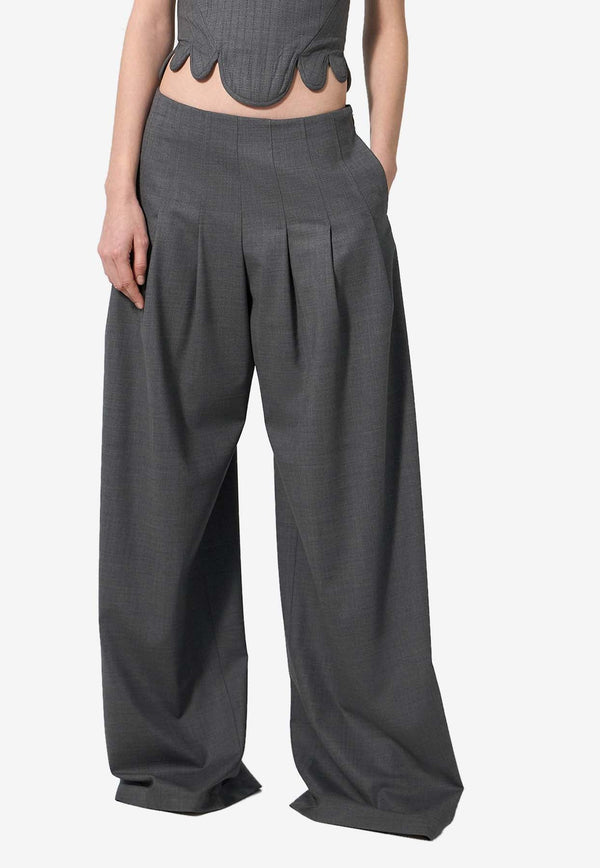 Wide-Leg Wool Pants