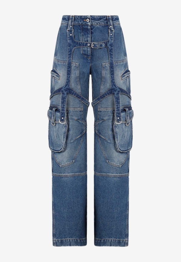 Harness Straight-Leg Cargo Jeans