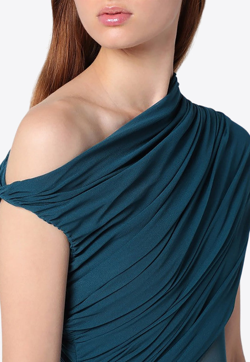 Asymmetrical Draped Maxi Dress