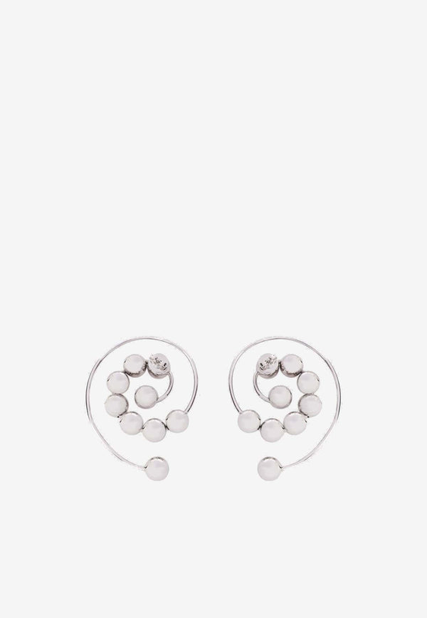 Spiral Crystal-Embellished Earrings
