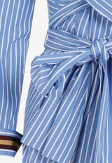 Dolada Asymmetric Striped Midi Dress
