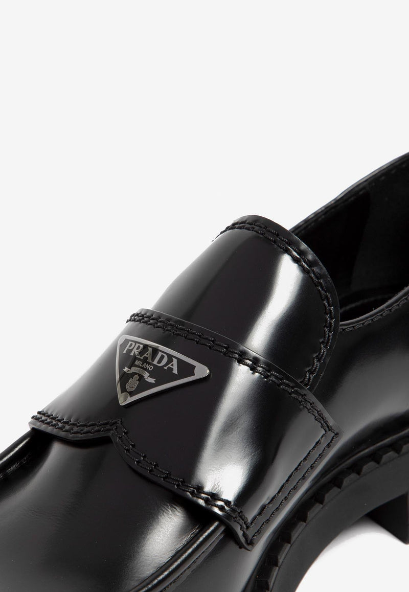 Logo Loafers in Brushed Leather