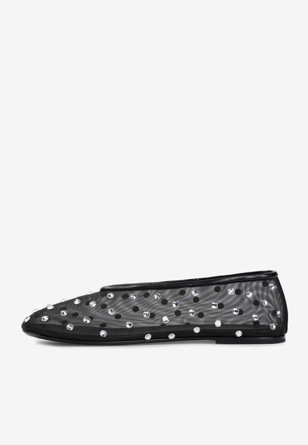 Marcy Crystal-Embellished Ballet Flats