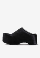 Calf Hair Sabot Slippers