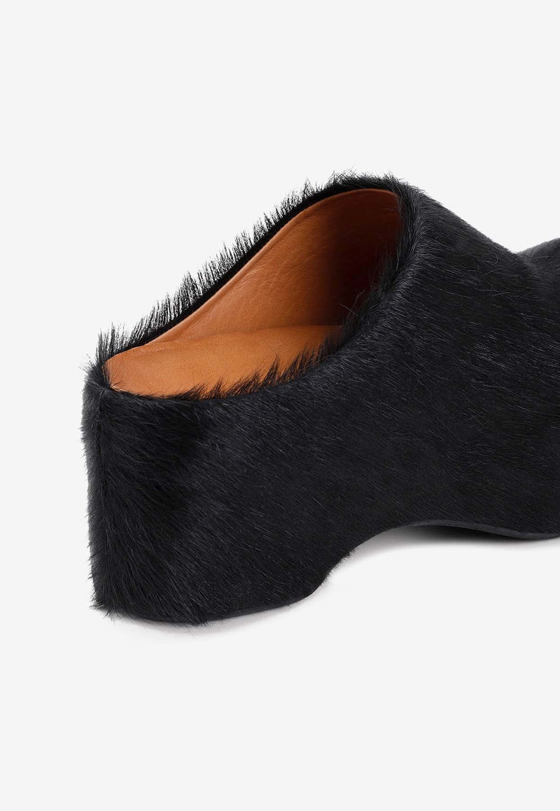 Calf Hair Sabot Slippers