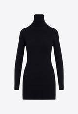 Turtleneck Wool Mini Dress