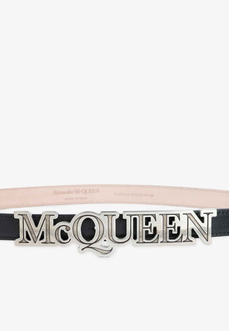 Logo Lettering Leather Belt