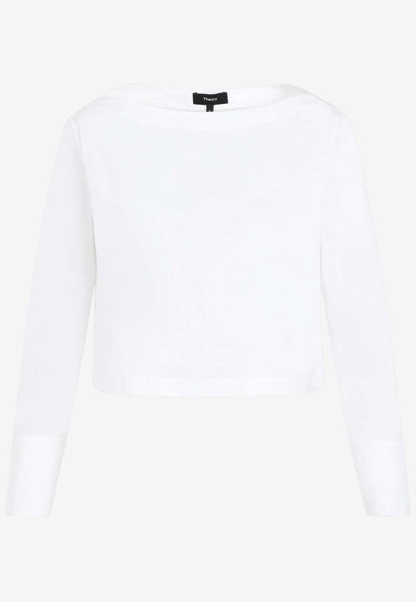 Long-Sleeved Boat-Neck Top