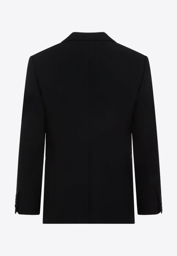 Single-Breasted Wool Tuxedo Blazer