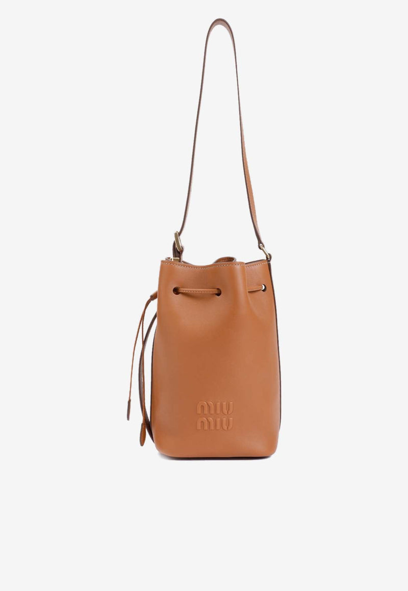 Logo Leather Bucket Bag