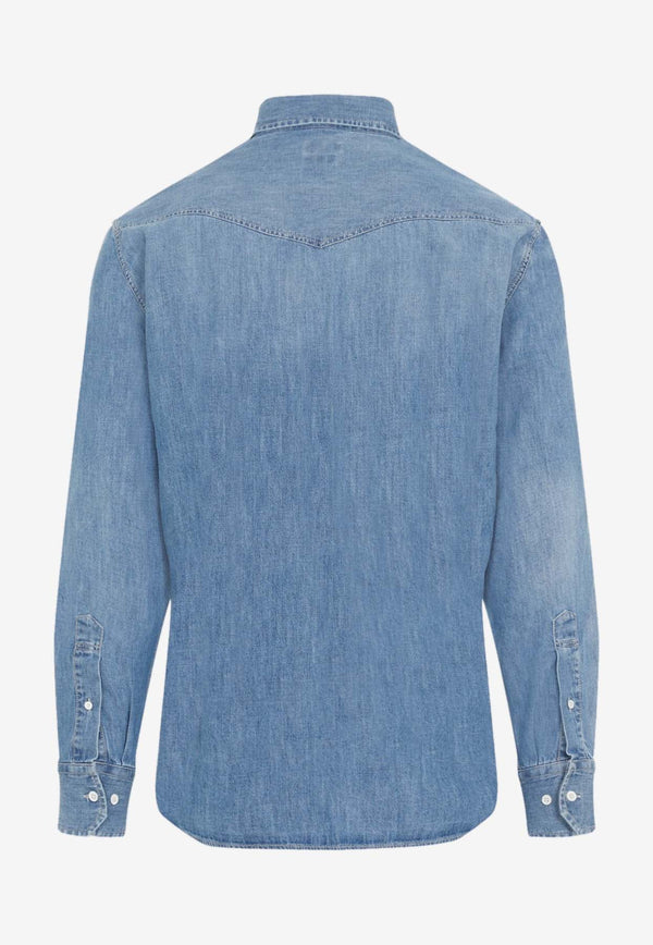 Long-Sleeved Denim Shirt