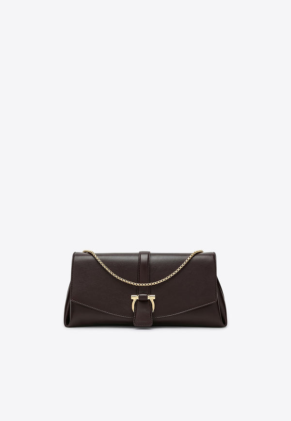 Medium Gancini Leather Shoulder Bag