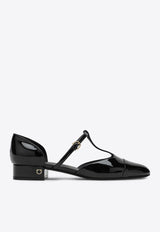 Linette T-strap Ballet Flats in Patent Leather