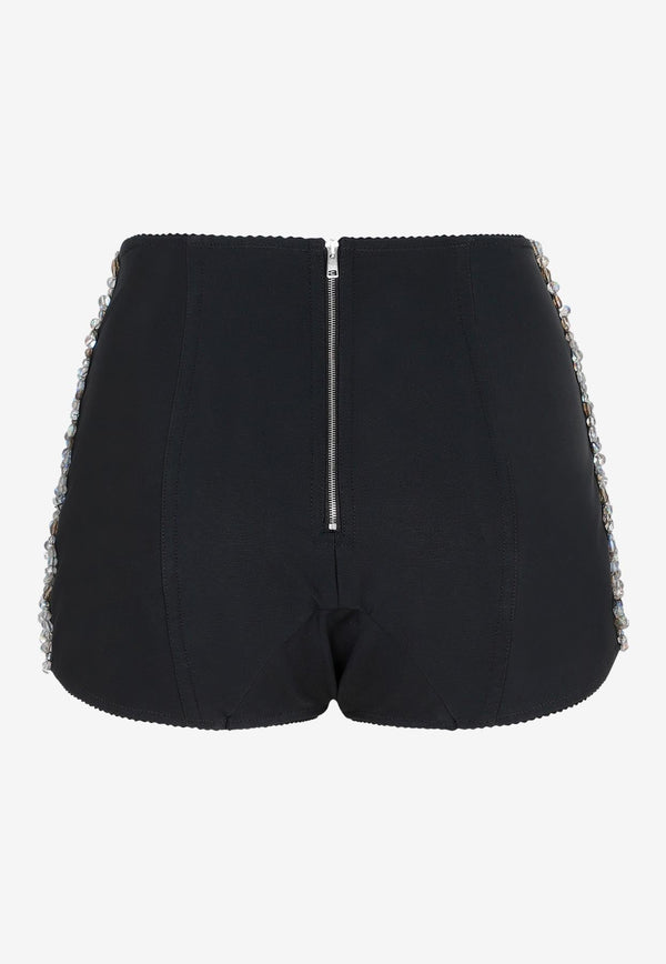 Crystal-Embellished Mini Shorts