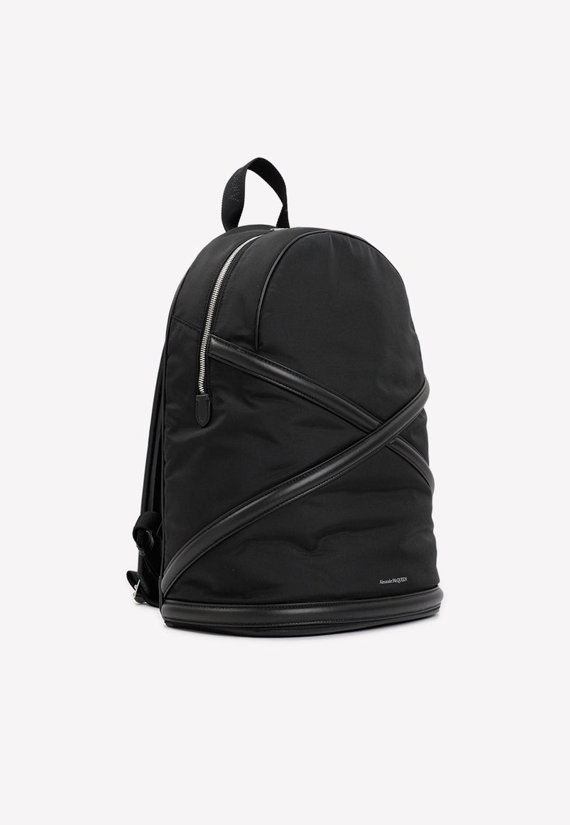 Logo Backpack with Leather Inserts