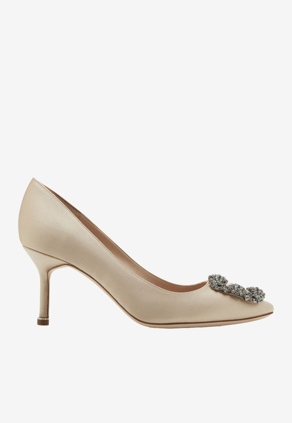 Hangisi 70 Satin Pumps with FMC Crystal Buckle