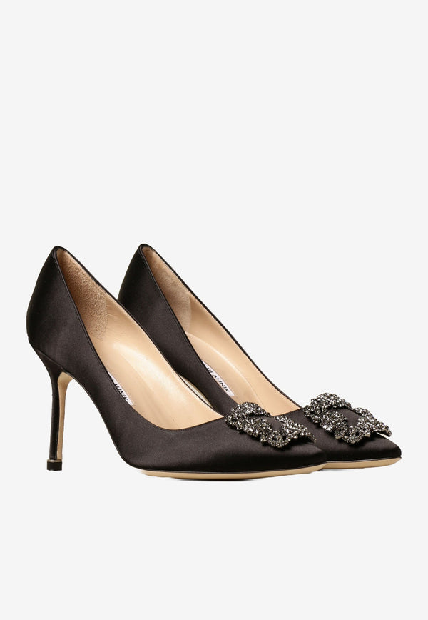 Hangisi 90 Satin Pumps with FMC Crystal Buckle