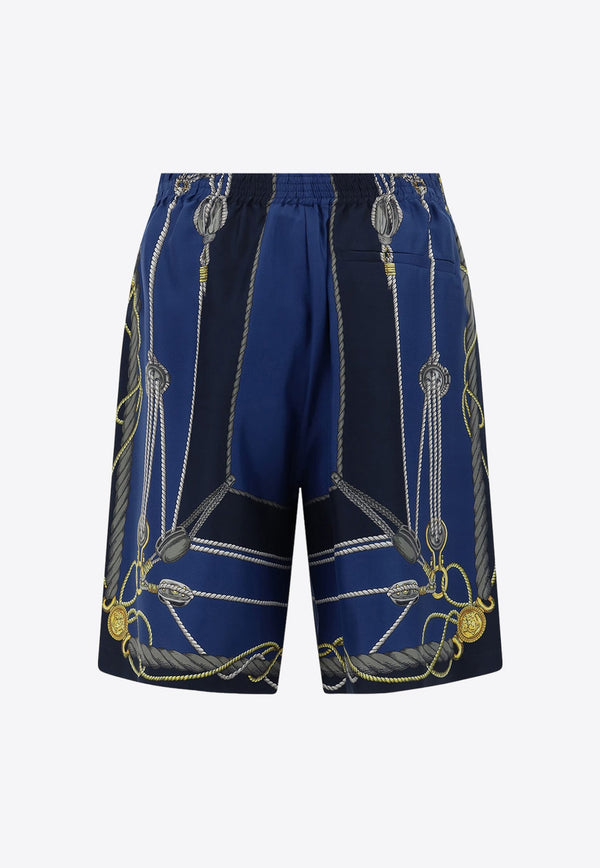 Knot Print Silk Shorts